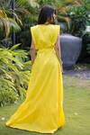 Shop_Foram Patel_Yellow Rayon V-neck Designer Dress _at_Aza_Fashions