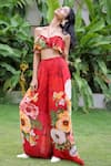 Buy_Foram Patel_Red Georgette Floral Print Set _at_Aza_Fashions