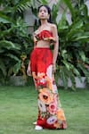 Shop_Foram Patel_Red Georgette Floral Print Set _Online_at_Aza_Fashions