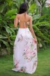 Shop_Foram Patel_White Georgette Halter Neck Floral Designer Dress _at_Aza_Fashions