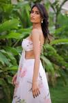Buy_Foram Patel_White Georgette Halter Neck Floral Designer Dress _Online_at_Aza_Fashions