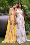 Shop_Foram Patel_White Georgette Halter Neck Floral Designer Dress _Online_at_Aza_Fashions