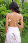 Buy_Foram Patel_White Georgette Halter Neck Floral Designer Dress 