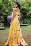 Shop_Foram Patel_Yellow Georgette Open Neck Floral Print Dress _at_Aza_Fashions