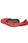 Kurrbat_Red Designer Jalsa Juttis _Online_at_Aza_Fashions