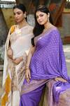 Buy_Naaritva India_Lavender Crepe, Silk Zari Banarasi Saree With Running Blouse 
