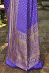 Naaritva India_Lavender Crepe, Silk Zari Banarasi Saree With Running Blouse _Online