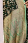 Buy_Naaritva India_Green Crepe, Chiffon, Silk Zari Banarasi Hand Woven Saree With Running Blouse 