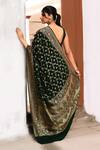 Shop_Naaritva India_Green Crepe Zari Banarasi Saree With Running Blouse _at_Aza_Fashions
