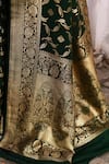 Naaritva India_Green Crepe Zari Banarasi Saree With Running Blouse _at_Aza_Fashions