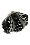Shop_The Tan Clan_Black Sequins, Pearls Ava Batua Clutch Bag _at_Aza_Fashions