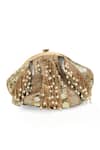 Shop_The Tan Clan_Gold Sequins, Pearls Ava Batua Bag _at_Aza_Fashions