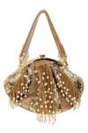 Buy_The Tan Clan_Gold Sequins, Pearls Ava Batua Bag _at_Aza_Fashions