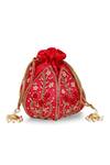 The Tan Clan_Pink Embroidery, Beads Baag Hot Lotus Potli _Online_at_Aza_Fashions