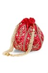 Shop_The Tan Clan_Pink Embroidery, Beads Baag Hot Lotus Potli _at_Aza_Fashions