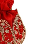 Buy_The Tan Clan_Red Embroidery, Beads, Sequins Baag Lotus Potli _Online_at_Aza_Fashions