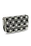 The Tan Clan_Black Blake Checkered Suede Clutch _Online_at_Aza_Fashions