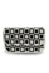 Buy_The Tan Clan_Black Blake Checkered Suede Clutch _Online_at_Aza_Fashions