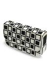 Shop_The Tan Clan_Black Blake Checkered Suede Clutch _Online_at_Aza_Fashions