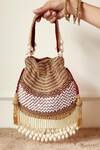 Buy_The Tan Clan_Gold Pearls, Zari Dua Potli Bag _at_Aza_Fashions