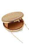 Buy_The Tan Clan_Gold Glitz Round Clutch _Online_at_Aza_Fashions