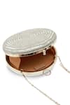 Shop_The Tan Clan_Silver Glitz Round Clutch _Online_at_Aza_Fashions