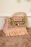 Buy_The Tan Clan_Beads, Fringe Kiara Flap Over Clutch Bag _at_Aza_Fashions