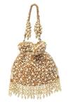 Shop_The Tan Clan_White Pearls, Embroidery Rimsha Potli Bag With Tassels _at_Aza_Fashions