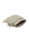 The Tan Clan_Gray Embroidery, Pearls Sehaj Tasselled Potli Bag _Online_at_Aza_Fashions