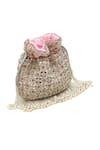 The Tan Clan_Pink Beads, Pearls, Sequins Sehaj Tasselled Potli Bag _Online_at_Aza_Fashions