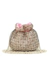 Shop_The Tan Clan_Pink Beads, Pearls, Sequins Sehaj Tasselled Potli Bag _at_Aza_Fashions