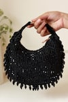 Buy_The Tan Clan_Black Beads, Tassels Sera Drop Pearls Batua Bag _at_Aza_Fashions