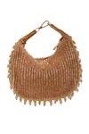 Buy_The Tan Clan_Gold Beads, Sequins, Tassels Sera Drop Pearls Batua Bag _Online_at_Aza_Fashions