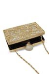 The Tan Clan_Gold Embroidery Uzma Intricate Brass Clutch _Online_at_Aza_Fashions
