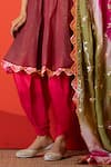 Shop_Yuvraani Jaipur_Maroon Crepe, Silk, Organza Sequins, Embroidery Designer Kurta Set With Dupatta 