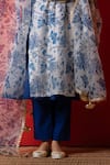 Shop_Yuvraani Jaipur_Ivory Chanderi, Cambric, Cotton, Organza Embroidery, Tassels Floral Kurta Set 