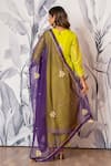 Yuvraani Jaipur_Green Silk, Shantoon, Organza Embroidery Round Designer Kurta Set With Dupatta _Online_at_Aza_Fashions