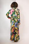 Shop_Rimi Nayak_Black Viscose, Crepe Floral Print Maxi Skirt _at_Aza_Fashions