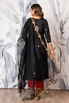 Shop_Yuvraani Jaipur_Black Silk, Shantoon, Organza Embroidery, Designer And Red Kurta Pant Dupatta Set _at_Aza_Fashions