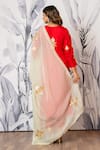 Yuvraani Jaipur_Red Silk, Shantoon, Organza Sequins, Designer Kurta Set With Dupatta _Online_at_Aza_Fashions
