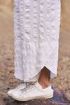 Buy_Dash And Dot_Off White Cotton Collared Asymmetric Hem Side-tie Set _Online_at_Aza_Fashions