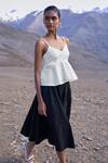 Buy_Dash And Dot_White Polyester, Viscose, Spandex Sweetheart Neck Sleeveless Top And Skirt Set _Online_at_Aza_Fashions
