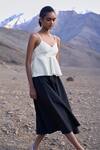 Shop_Dash And Dot_White Polyester, Viscose, Spandex Sweetheart Neck Sleeveless Top And Skirt Set _Online_at_Aza_Fashions
