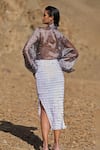 Shop_Dash And Dot_White Polyester Sequins Cascading Teardrop Skirt _at_Aza_Fashions