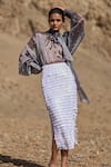 Buy_Dash And Dot_White Polyester Sequins Cascading Teardrop Skirt _Online_at_Aza_Fashions