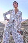Shop_Dash And Dot_White Polyester Scalloped Lace Blazer _Online_at_Aza_Fashions