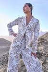 Shop_Dash And Dot_White Polyester Scalloped Lace Blazer And Pant Set _Online_at_Aza_Fashions