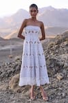 Buy_Dash And Dot_White Polyester Off-shoulder Cutwork Lace Midi Dress _at_Aza_Fashions