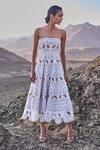 Shop_Dash And Dot_White Polyester Off-shoulder Cutwork Lace Midi Dress _Online_at_Aza_Fashions