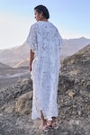 Shop_Dash And Dot_White Polyester Round Neck Lace Kaftan Dress _at_Aza_Fashions